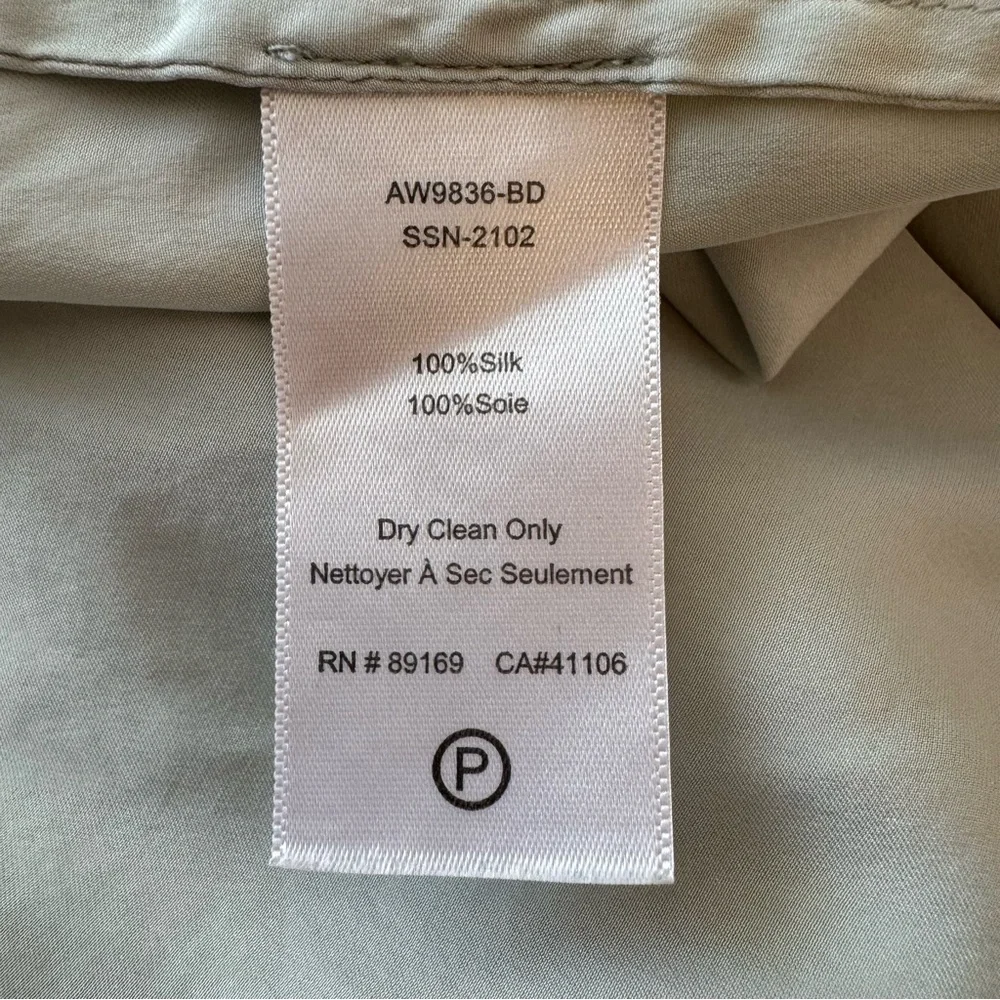 ATM Anthony Thomas Melillo Silk Pleated Wrap Skirt in Frost Size 12